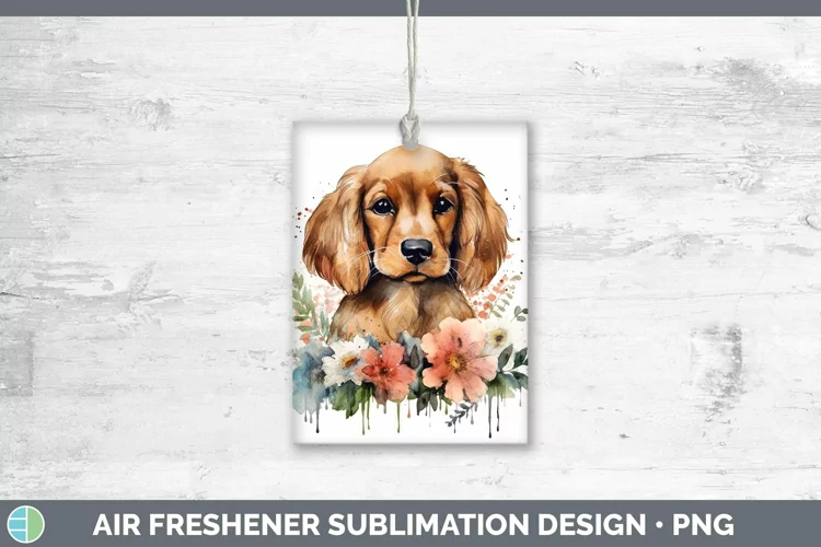 Cartoon Watercolor Cocker Spaniel Air Freshener | Sublimatio
