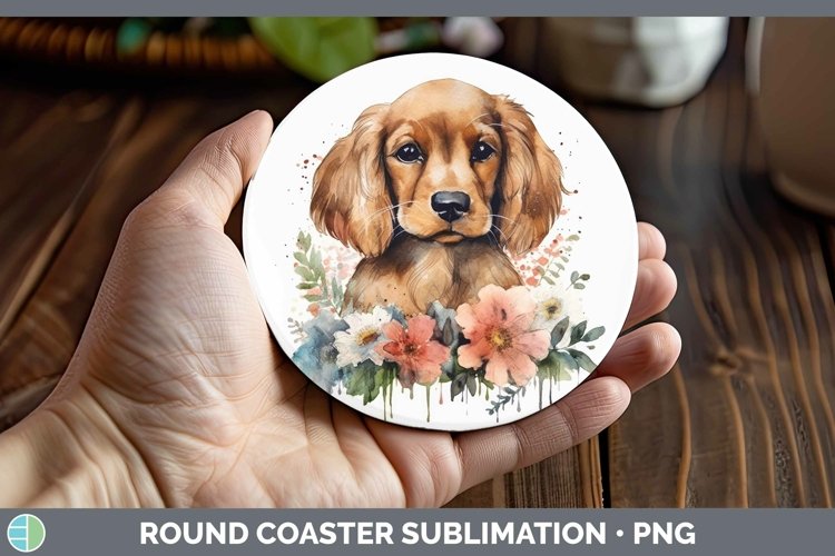 GorgeousCartoon Watercolor Round Coaster design.