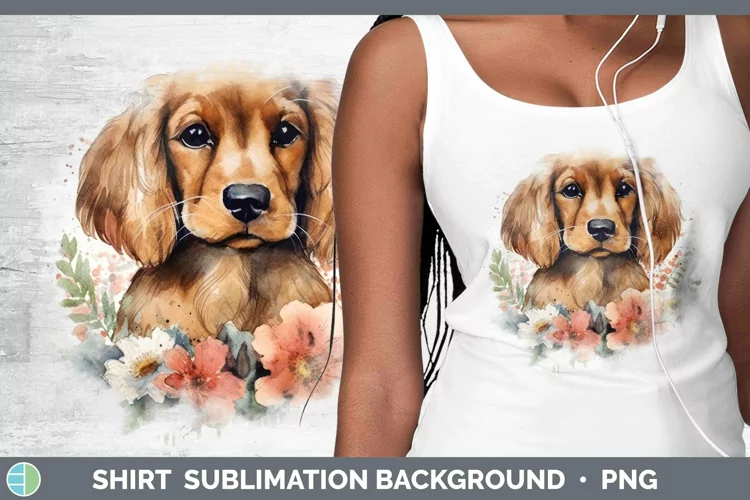 Cartoon Watercolor Cocker Spaniel Shirt | Sublimation Sublim