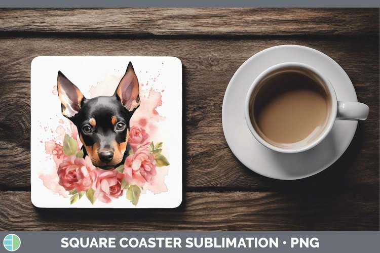 GorgeousCartoon Watercolor Square Coaster design.
