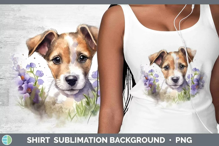 Cartoon Watercolor Fox Terrier Dog Shirt | Sublimation Subli