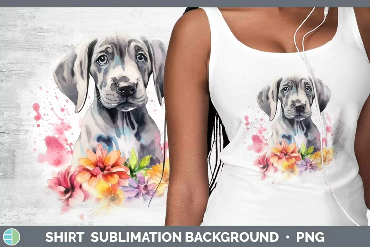 Cartoon Watercolor Great Dane Shirt | Sublimation Sublimatio