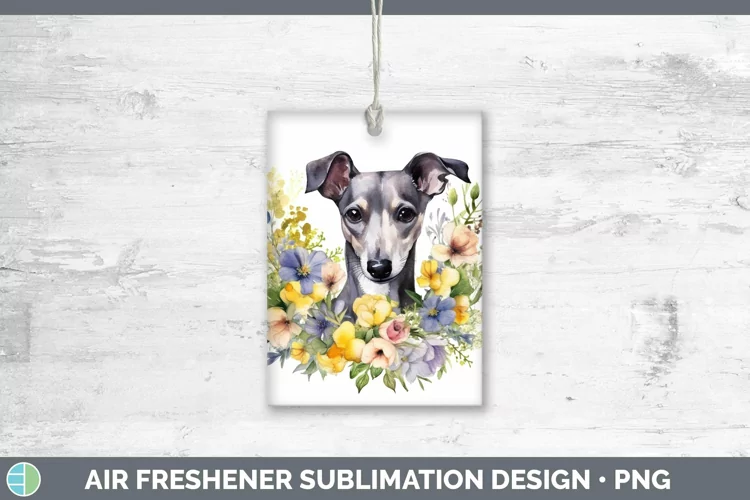 Cartoon Watercolor Greyhound Air Freshener | Sublimation Car