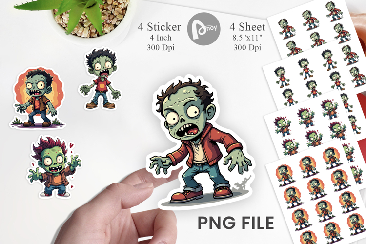 Cartoon Zombie Sticker