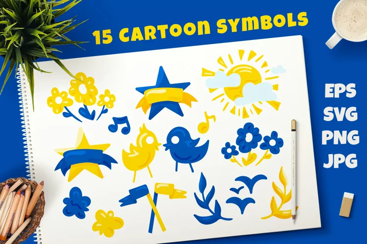 Cartoon Ukrainian Symbols