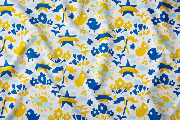 Cartoon Ukrainian Seamless Pattern example image 1