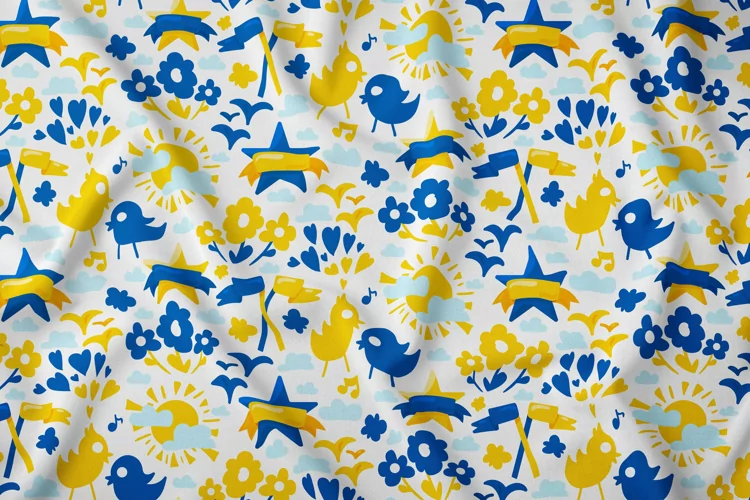 Cartoon Ukrainian Seamless Pattern