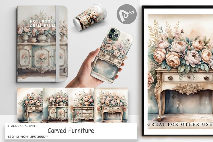Digital Paper Carved Furniture