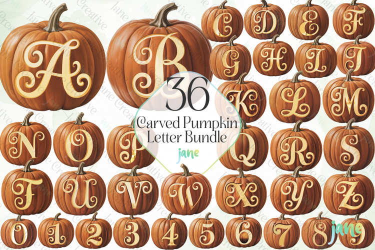Carved Pumpkin Letter Bundle