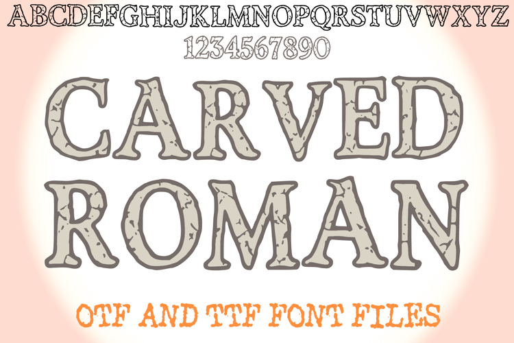 Carved Roman Lettering ABC Text Font Alphabet Etching OTF
