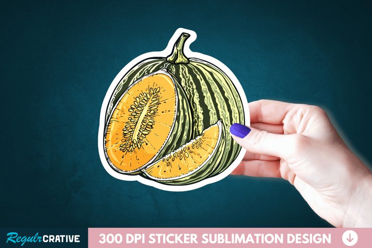Casaba Melon Sticker Clipart, Sticker PNG Clipart