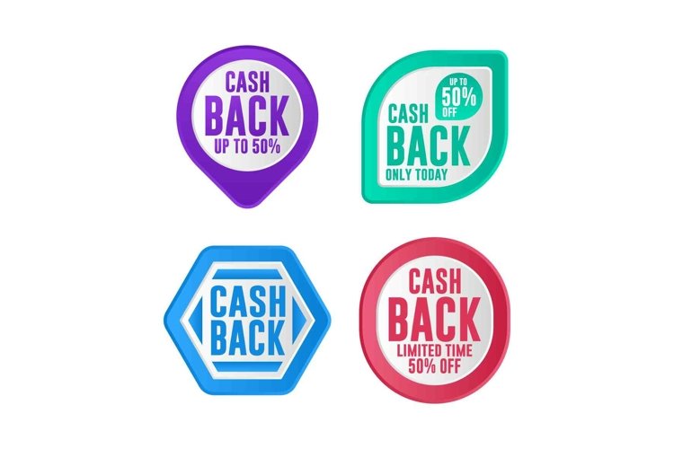 Cash back badge label promotion gradient color, Eps10, Cdr