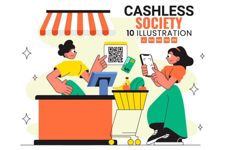 10 Cashless Society Payment Illustration