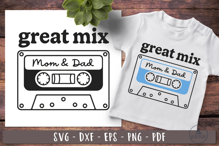 Cassette Tape Mom Dad SVG Retro design