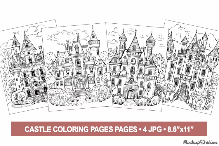 Castle Coloring Junk Journal Pages | Magical Castle Color