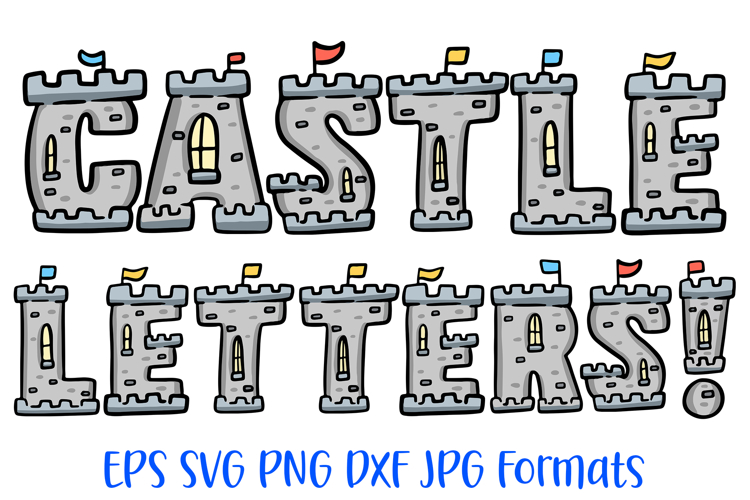 Castle Letters Font Doodle Lettering Medieval Cartoon ABC