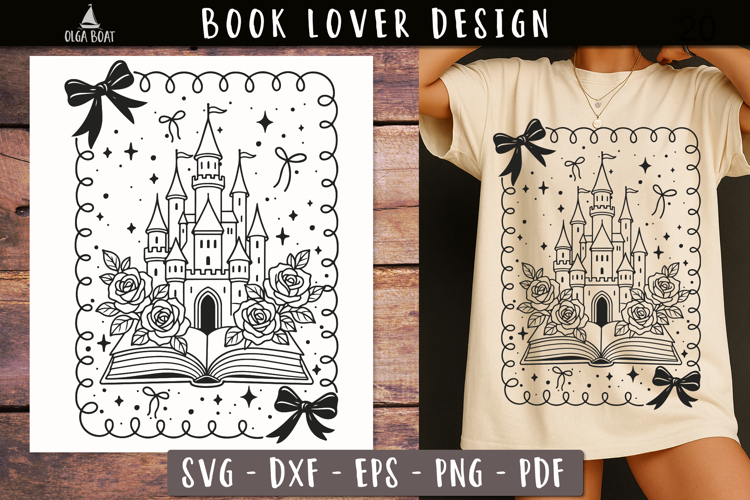 Castle Open Book SVG Fantasy design