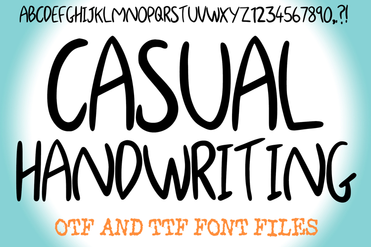 Casual Handwriting Everyday Lettering ABC Font Typeface OTF