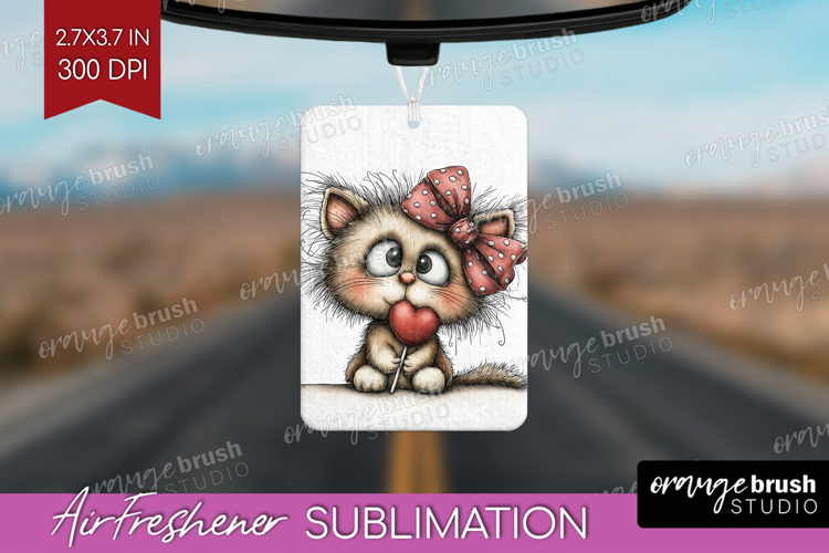Cat Valentine Air Freshener PNG Whimsical Animal PNG