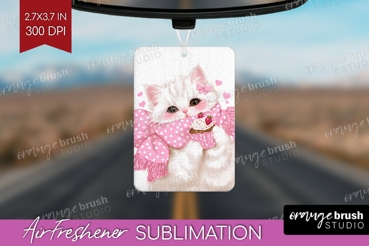 Cat Valentine Air Freshener PNG Cute Valentines Day PNG
