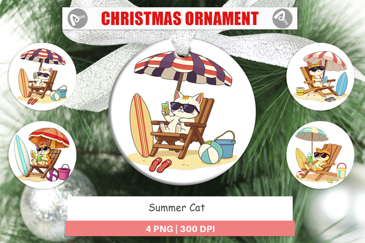 Ornament Summer Cat