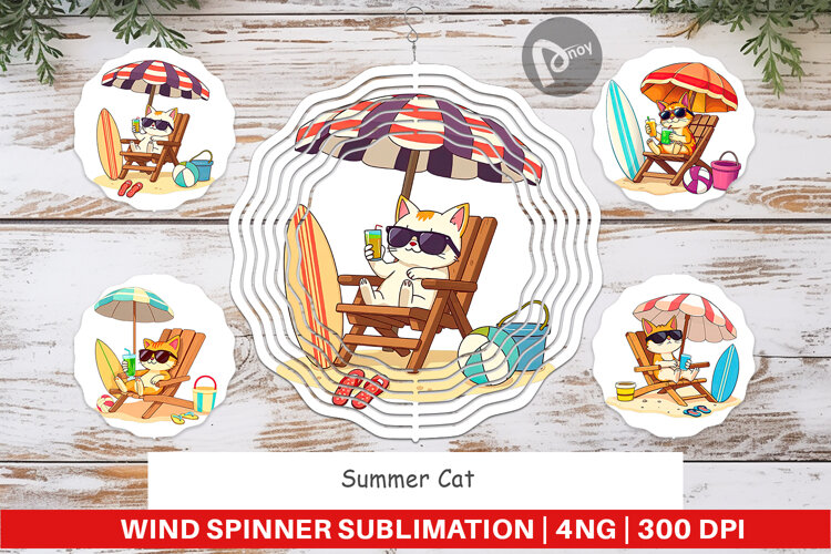 Wind Spinner Summer Cat example image 1