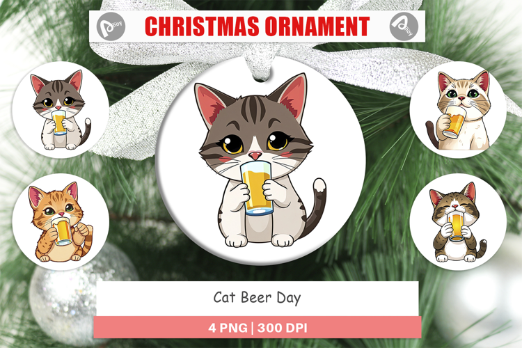 Ornament Cat Beer Day