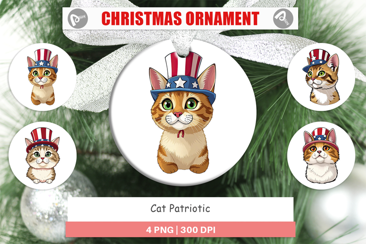 Ornament Cat Patriotic