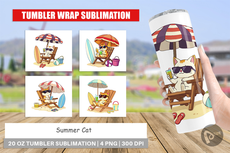 Tumbler Summer Cat
