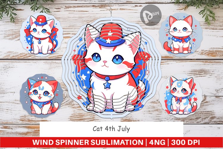 Wind Spinner Cat 4th July