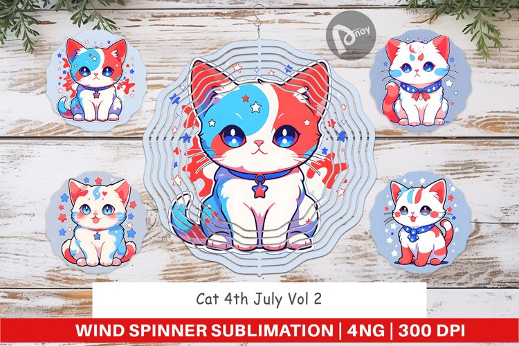 Wind Spinner Cat 4th July