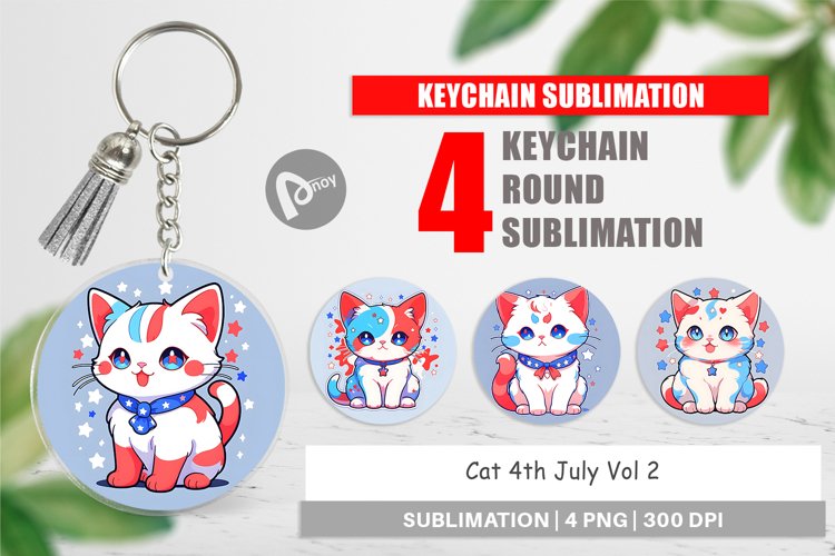 Keychain Cat 4th July