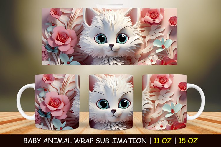Baby Cat Mug Wrap, 11 oz &15 oz example image 1