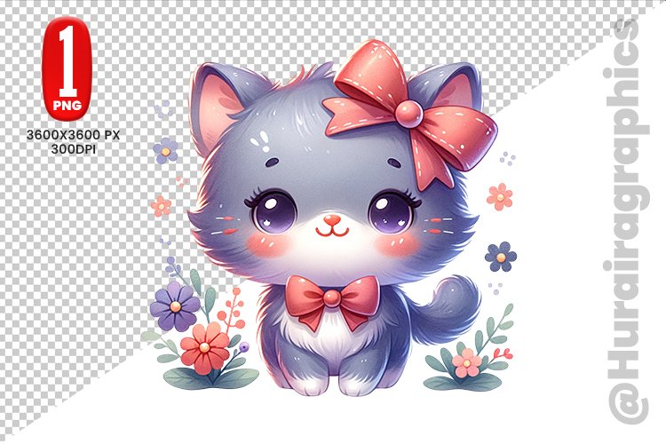 Cute Cat Clipart Image 7