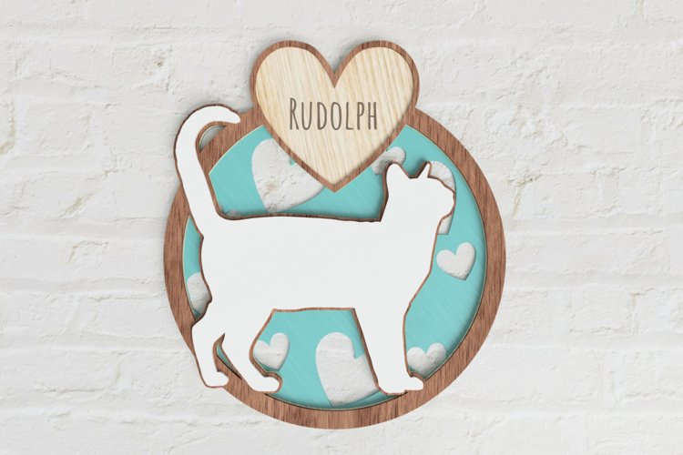 Layered Cat Laser Cut File| Cat SVG example image 1
