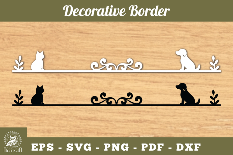 Cat and Dog Border SVG example image 1