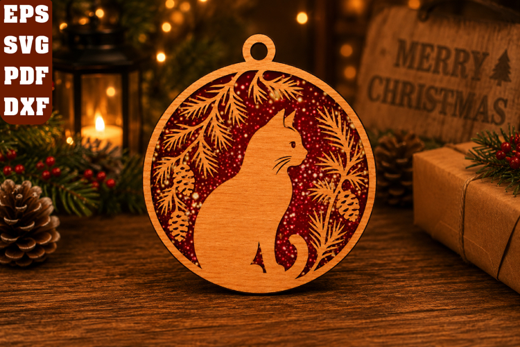 Cat Christmas Svg