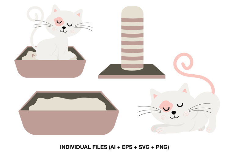 Cute Cat Clipart for Pet Planner Stickers and Crafts