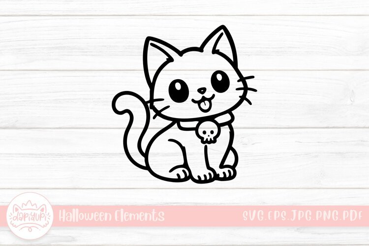 cat doodle halloween element example image 1