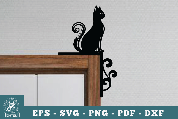 Cat Door Corner Lasercut SVG