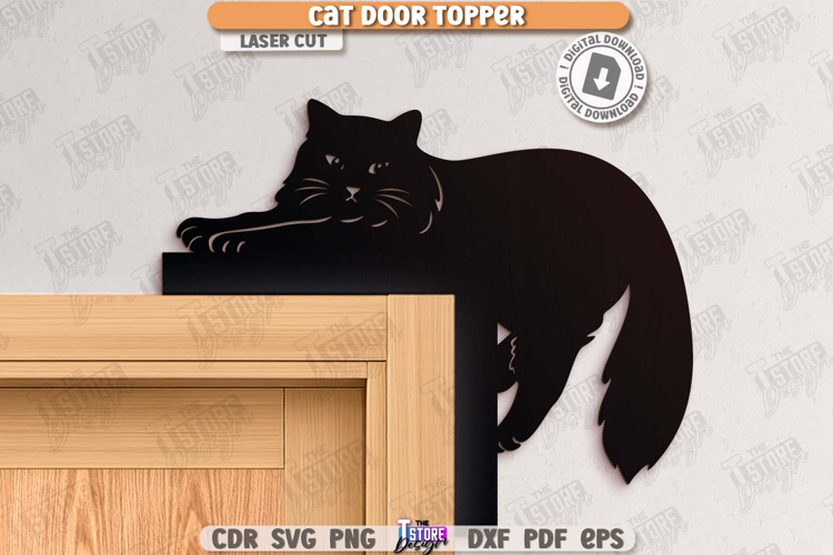 Door Corner Laser Cut |Cat Silhouette|Wall Sign| Home Decor