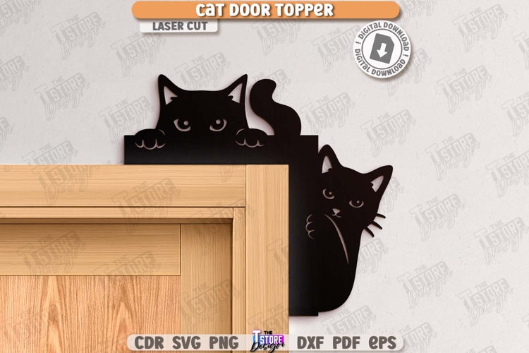 Door Corner Laser Cut |Cat Silhouette|Wall Sign| Home Decor