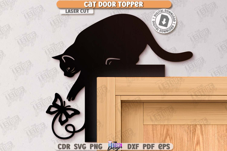 Door Corner Laser Cut |Cat Silhouette|Wall Sign| Home Decor