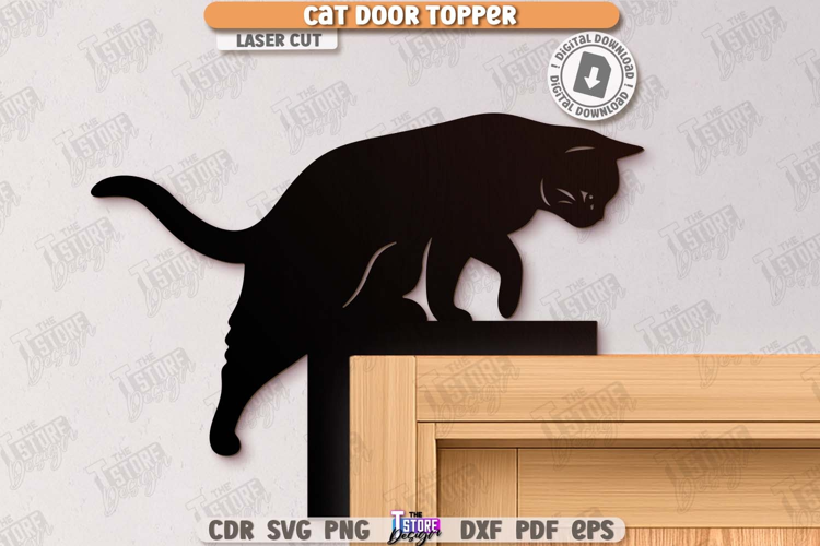 Door Corner Laser Cut |Cat Silhouette|Wall Sign| Home Decor