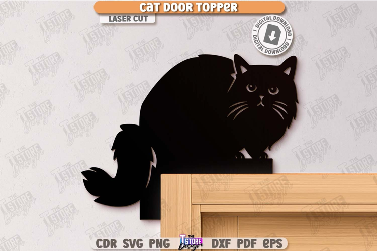 Door Corner Laser Cut |Cat Silhouette|Wall Sign| Home Decor