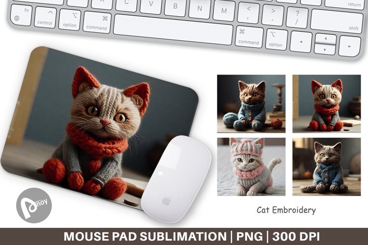 Mouse Pad Cat Embroidery example image 1