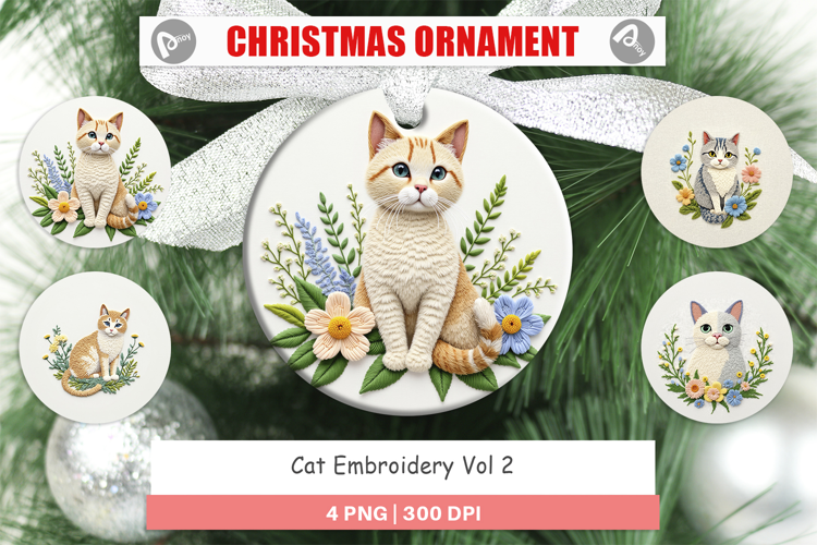Ornament Cat Embroidery