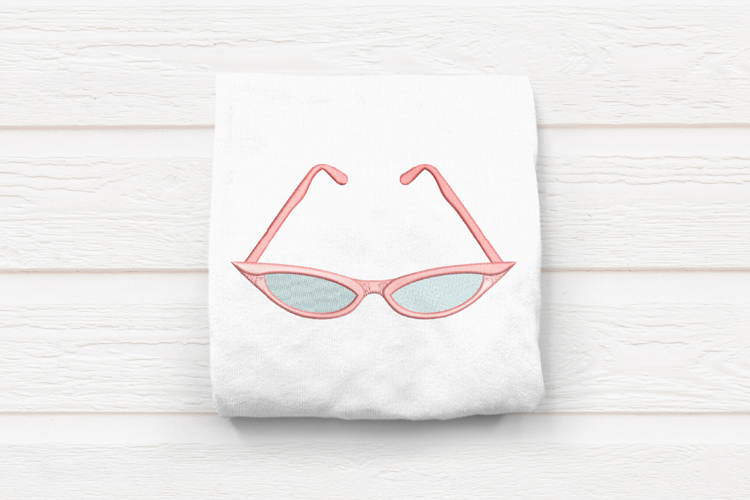 Vintage Cat Eye Glasses Embroidery File