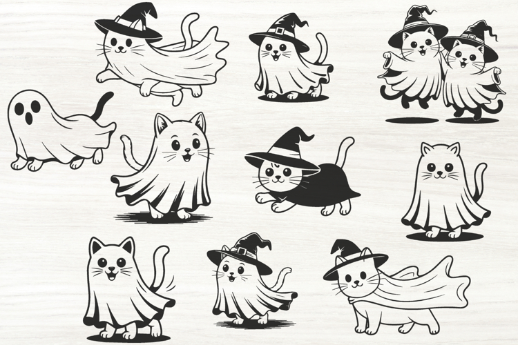 Ghost Cats - Halloween Collection SVG