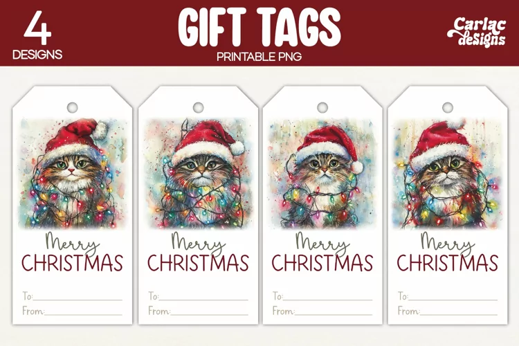 Christmas Gift Tags, Merry Christmas Printable Tags